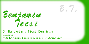 benjamin tecsi business card